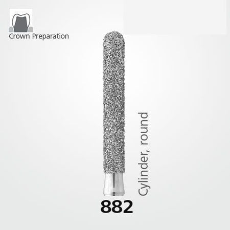 Meisinger 882 Synthetic Diamond Bur — Pack of 5 — Cylinder