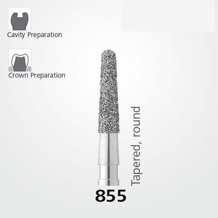 Meisinger 855 Synthetic Diamond Bur — Conical — Pack of 5