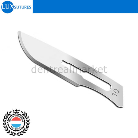 Lux Sutures Sterile Surgical Scalpel Blade No. 10 — Pack of 100