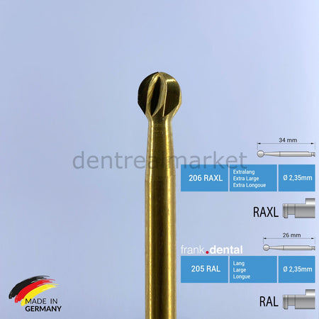 Frank Dental Titanium Carbide Surgical Round Bur 141 RAL RAXL