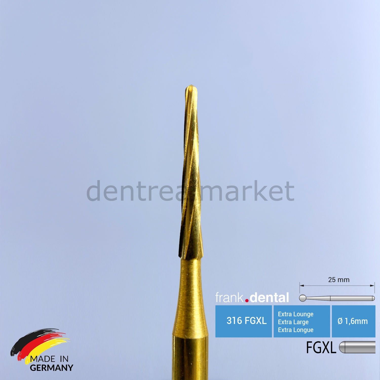 Frank Dental Titanium Root Separation Carbide Surgical Bur — Turbine 151 FGXL