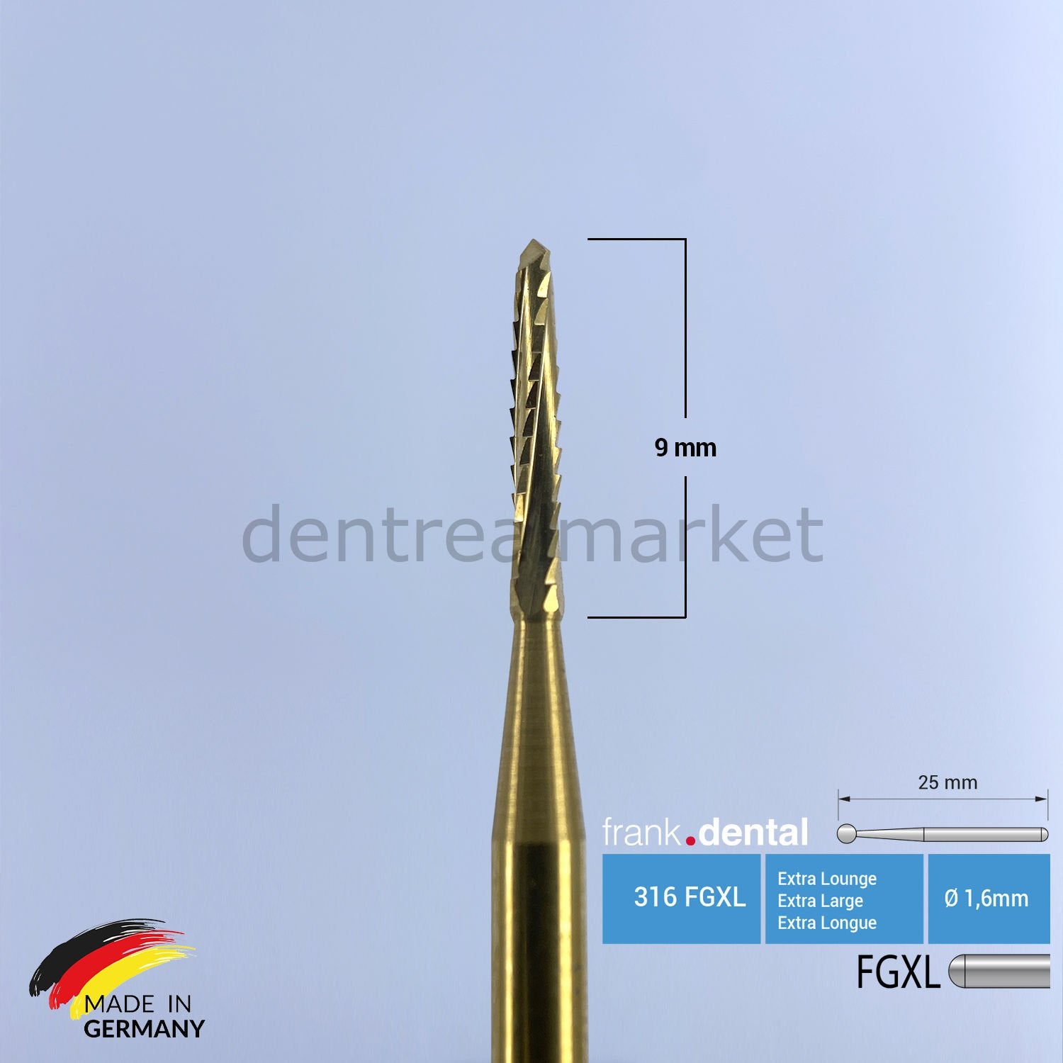 Frank Dental Titanium Carbide Lindemann Surgical Bur 162 – Turbine (FGXL)