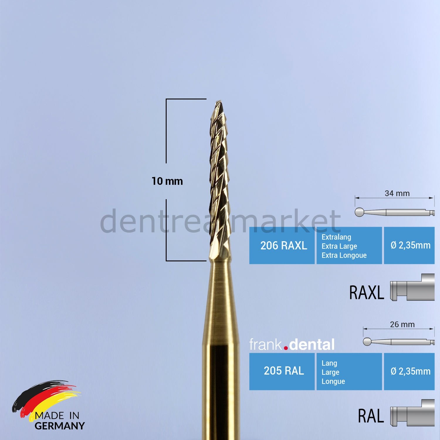Frank Dental Titanium Carbide Lindemann Surgical Bur 162A Contra-angle