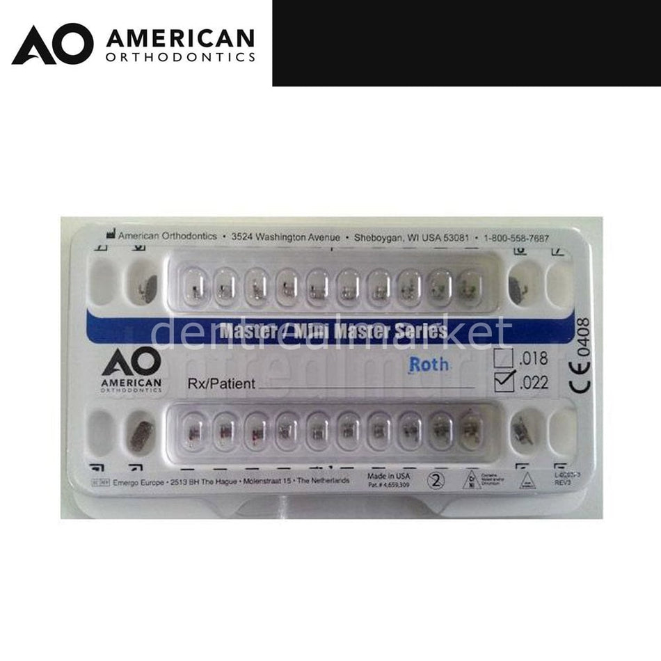 American Orthodontics Mini Master Metal Bracket + Tubes