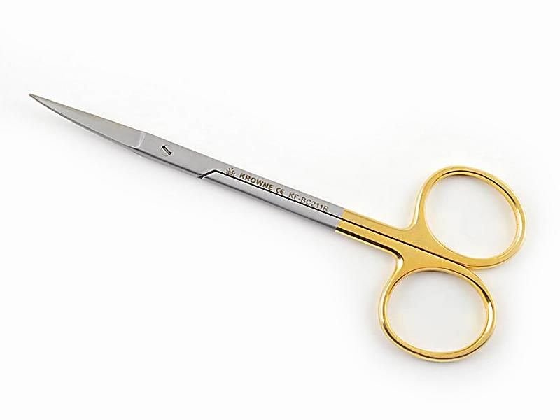 Krowne Iris Surgical Scissors 11 cm TC Curved