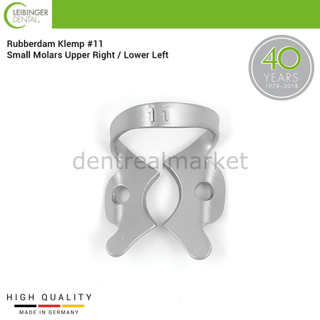 Leibinger Rubber Dam Clamp #11 — Small Molar UR / LL