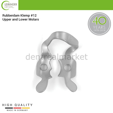 Leibinger Rubber Dam Clamp #12 — Upper and Lower Molar