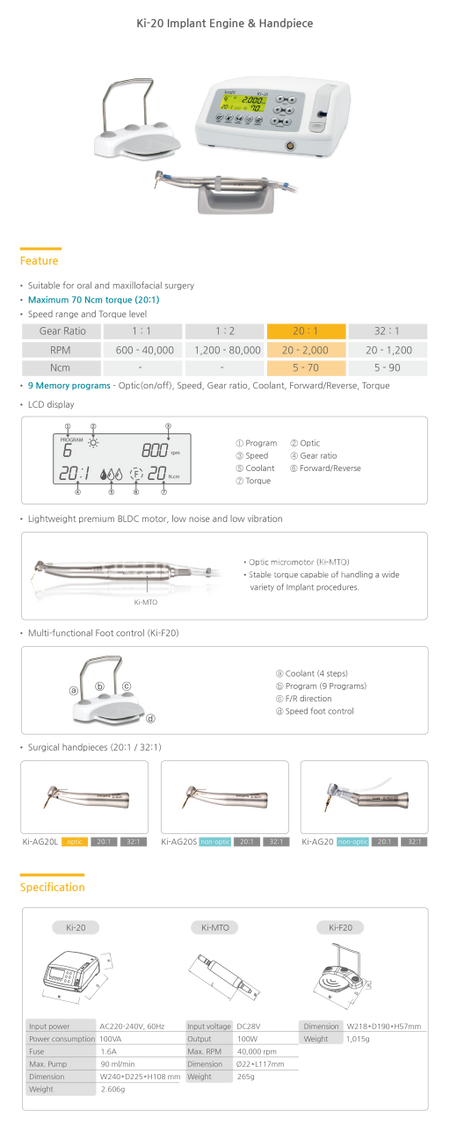 Krafit Marathon KI-20L Implant Motor Without Contra-Angle