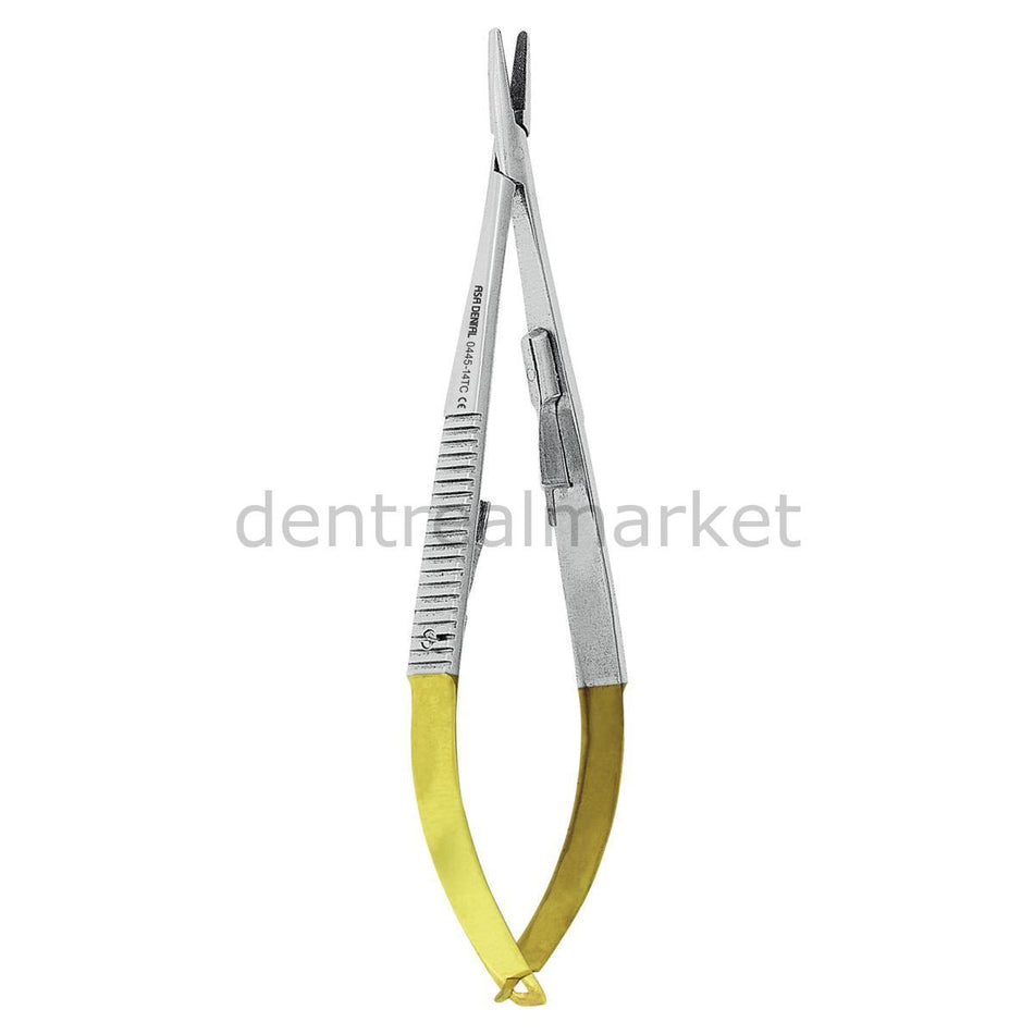 Asa Dental Castroviejo Needle Holder Curved Tip TC 14 cm