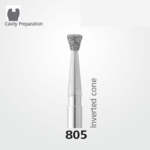 Meisinger 805 Synthetic Diamond Bur - Pack of 5 - Inverted Cone