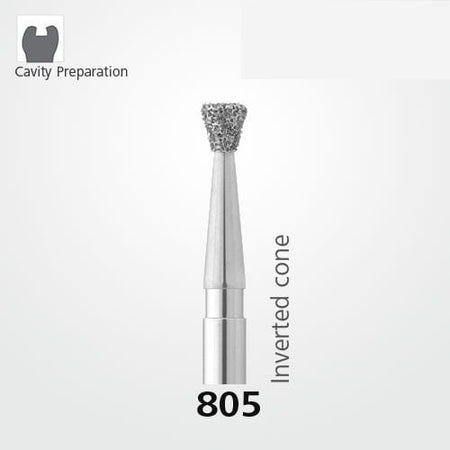 Meisinger 805 Synthetic Diamond Bur - Pack of 5 - Inverted Cone