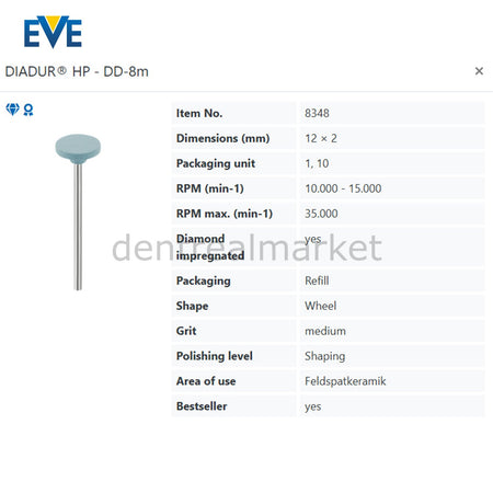 Eve Diadur HP Composite & Porcelain Adjustment Rubber - DD-8m