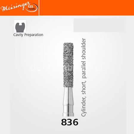 Meisinger 836 Synthetic Diamond Bur - Pack of 5 - Cylinder