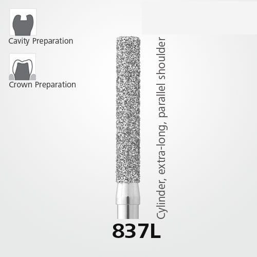 Meisinger 837L Synthetic Diamond Bur — Cylinder — Pack of 5