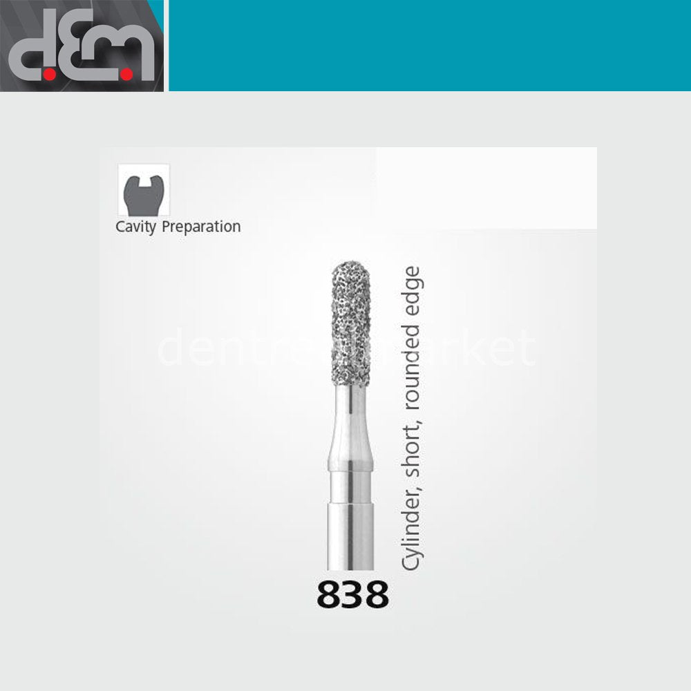 Dx Dentex Synthetic Diamond Bur 838 Cylinder - Pack of 10