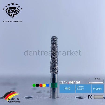 Frank Dental Natural Diamond Bur - Air Rotor - 856 - Conical - 5 Pieces