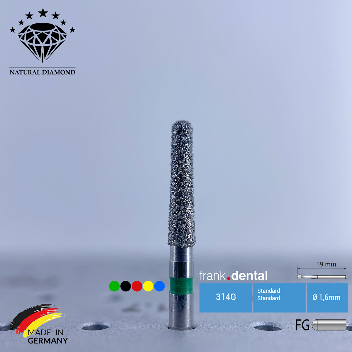 856 Bur Frank Dental - Dental Natural Diamond Bur - 856 Dental Burs - For ...