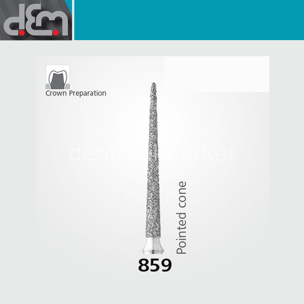 Dx Dentex DX Synthetic Diamond Bur 859 — Needle Tip — Pack of 10