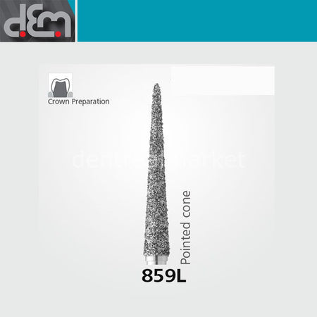 Dx Dentex DX Synthetic Diamond Bur - 859L - Needle Tip - 10 pcs