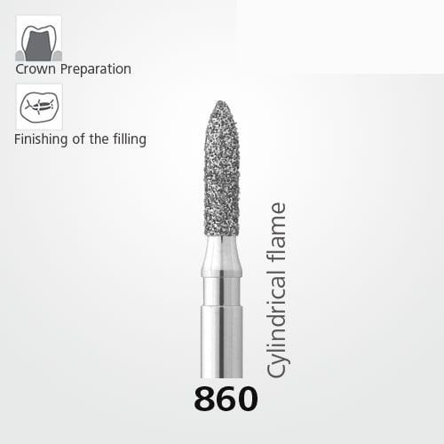 Meisinger 860 Synthetic Diamond Bur Pack of 5 – Flame