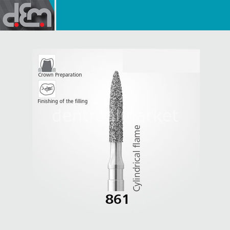 Meisinger 861 Synthetic Diamond Bur Pack of 5 – Flame