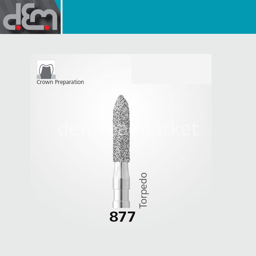Dx Dentex DX Synthetic Diamond Bur - 877 - Chamfer - 10 pcs