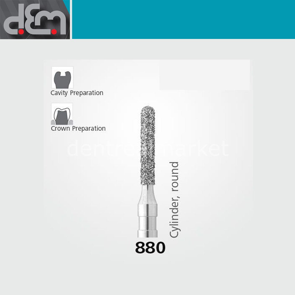 Dx Dentex Synthetic Diamond Bur 880 Cylinder - Pack of 10