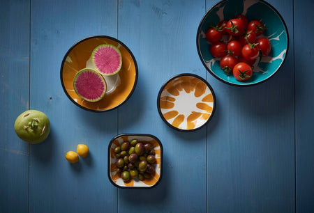 Kapka - A Little Color Soup Bowl - Enamel Vintage Look Washable Soup Bowl / Kapka