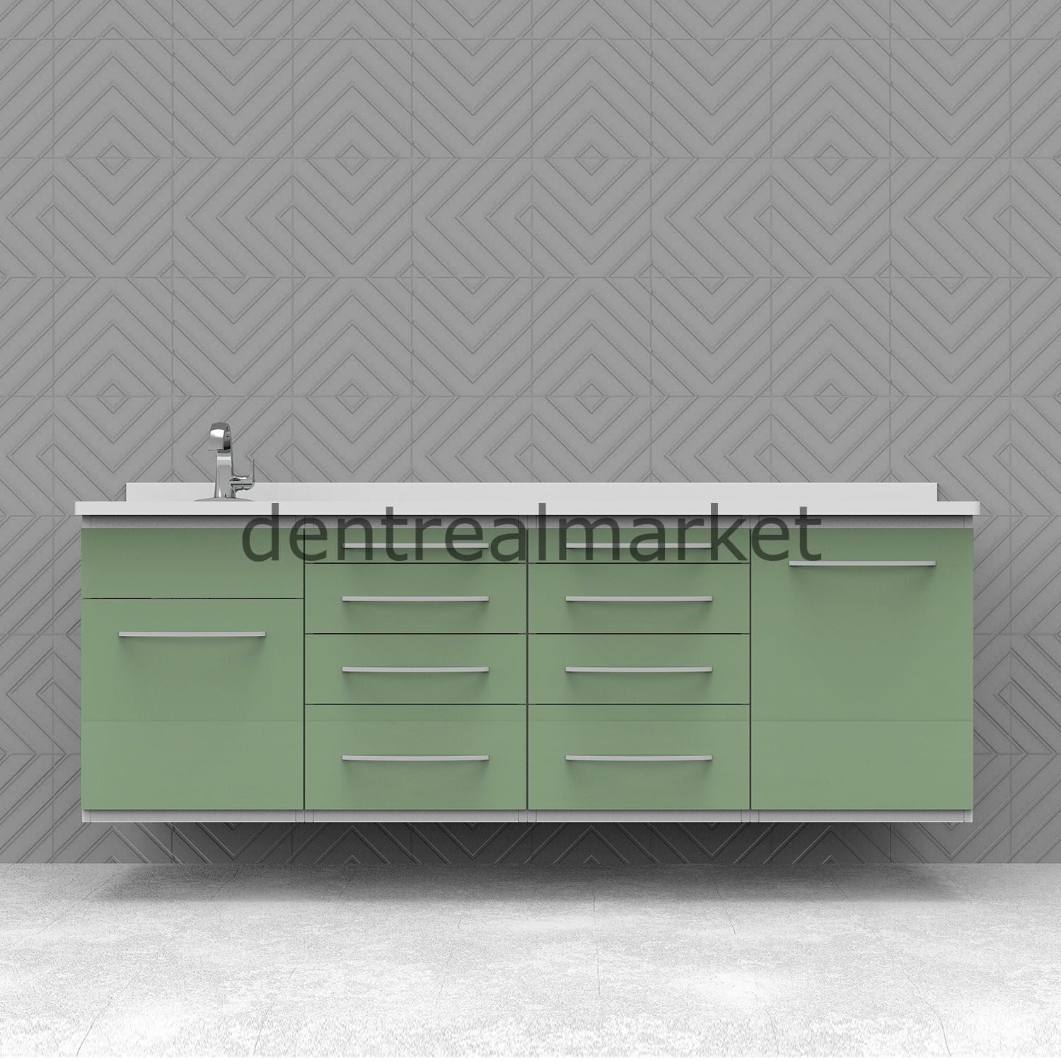Grup Dental Wall-Mounted Clinic Workbench - Corian Top AN06