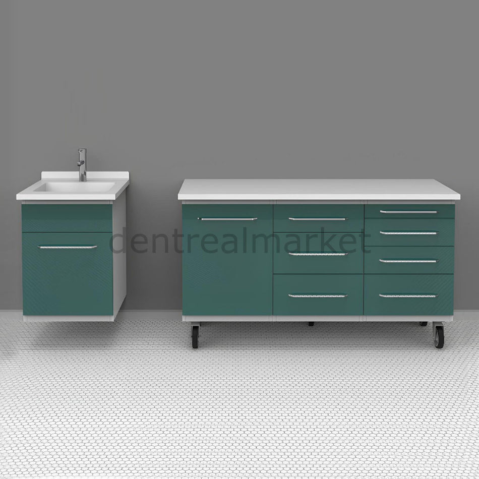 Grup Dental Wall-Mounted Split Clinic Bench - Laminate Top AN07