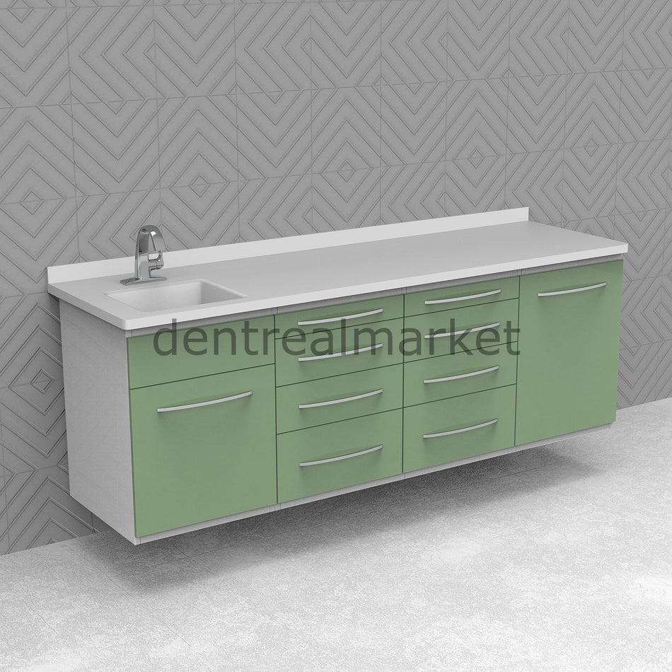 Grup Dental Wall-Mounted Clinic Workbench - Glass Top AN06