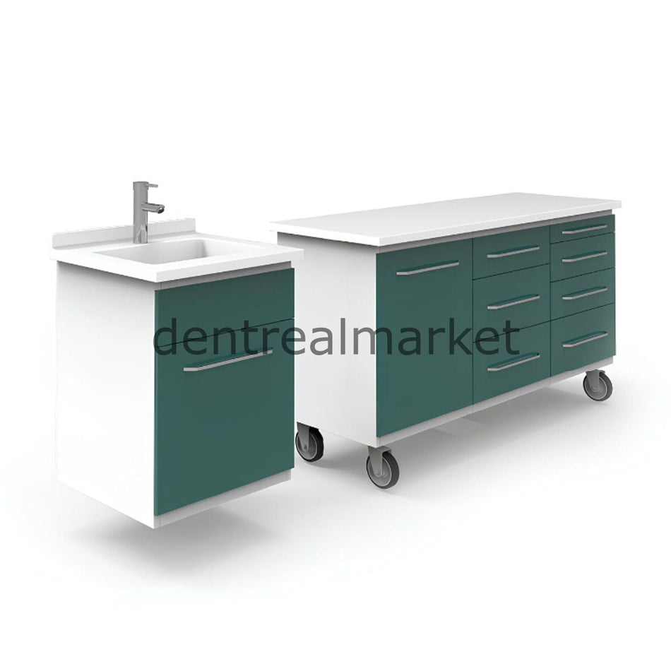 Grup Dental Wall-Mounted Sectional Clinic Workbench - Corian Top AN07