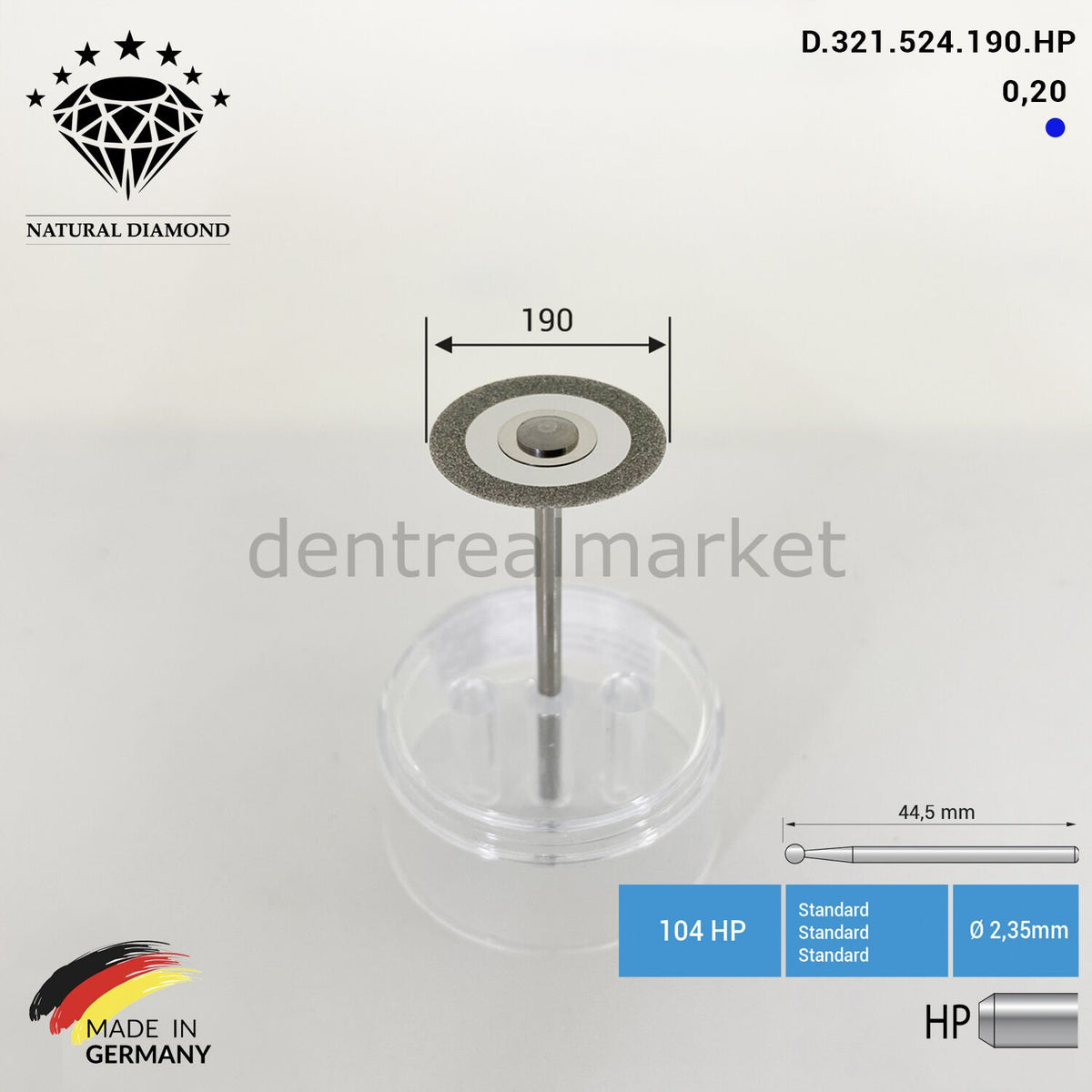 Frank Dental Ortho Diamond Disc 524.190 HP Interproximal