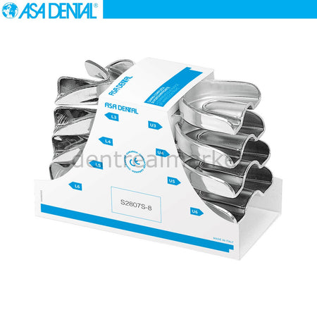 Asa Dental Rim-Lock Impression Tray Non-Perforated Dentate 8-Piece Set