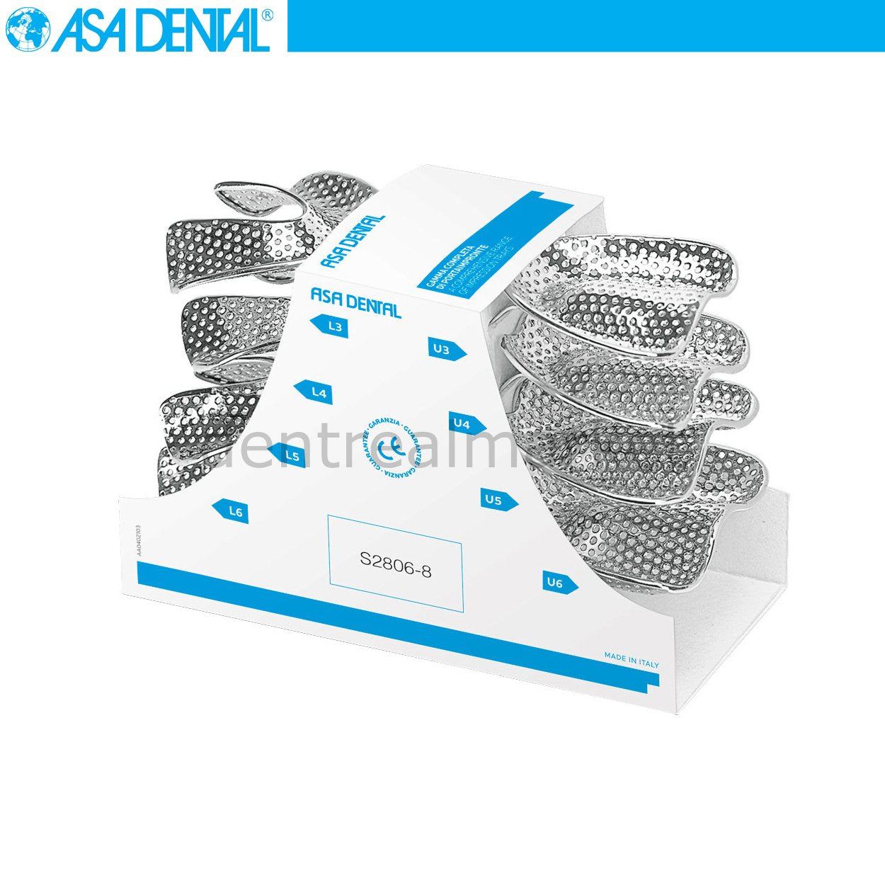 Asa Dental Rim-Lock Impression Tray Perforated Edentulous 8-Piece Set