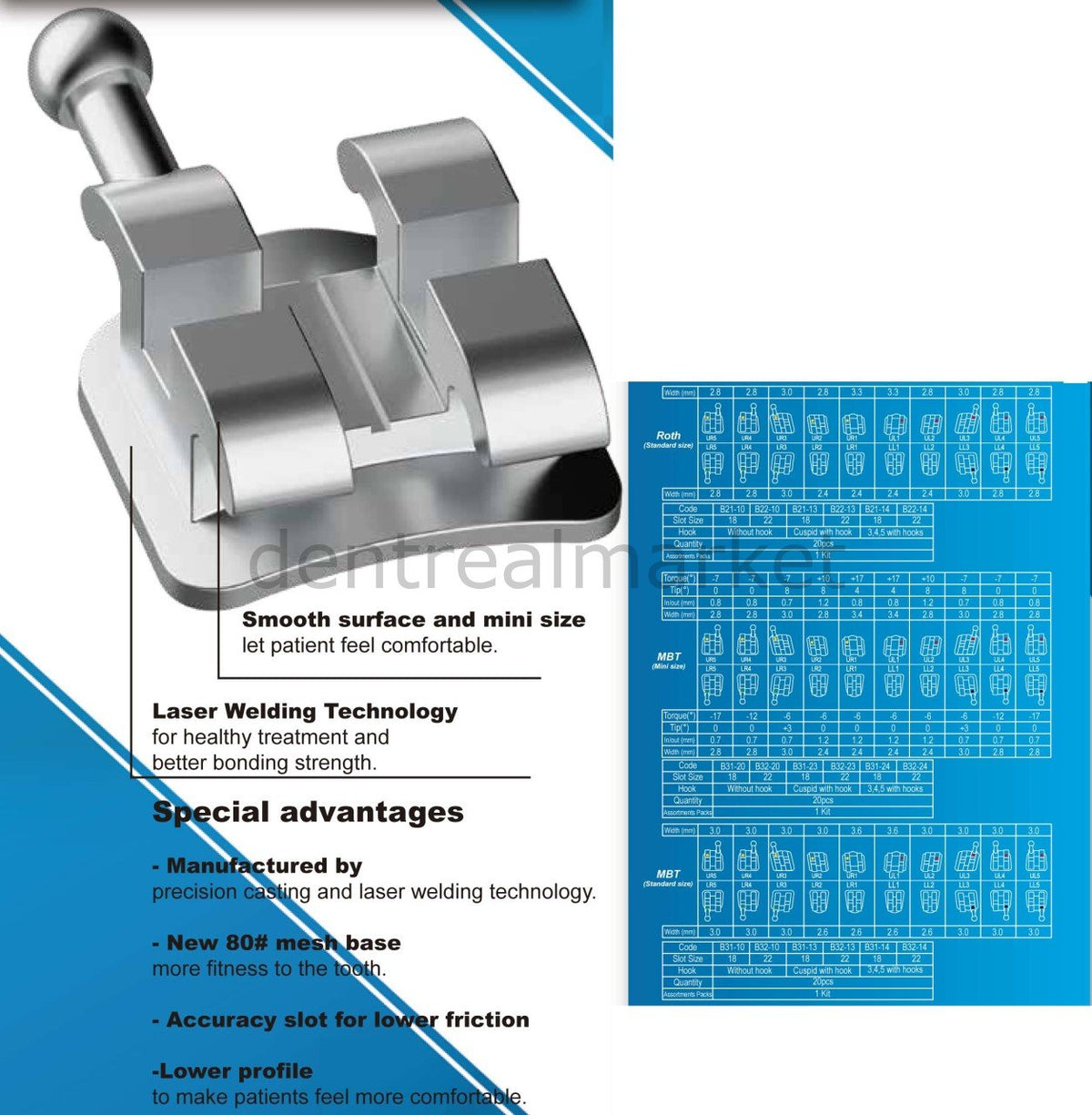 Dtc Orthodontics Bright Mini Metal Bracket