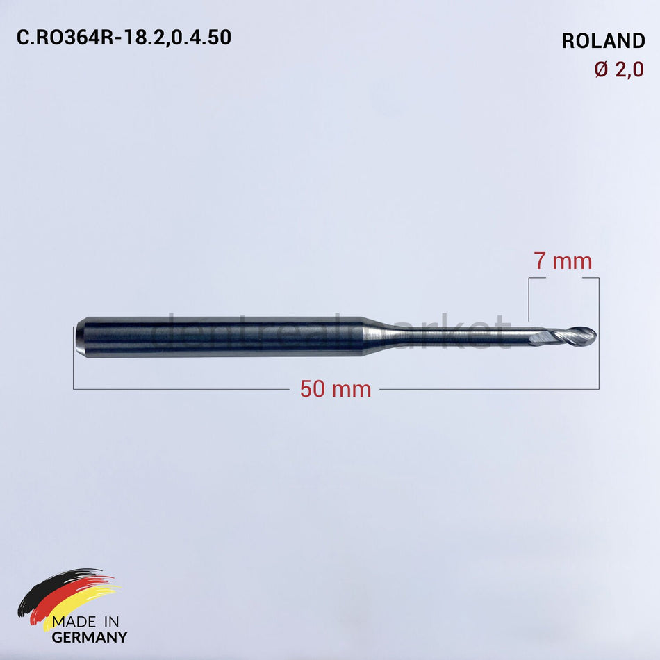 Frank Dental Tungsten Milling Bur 2.0 mm for Roland