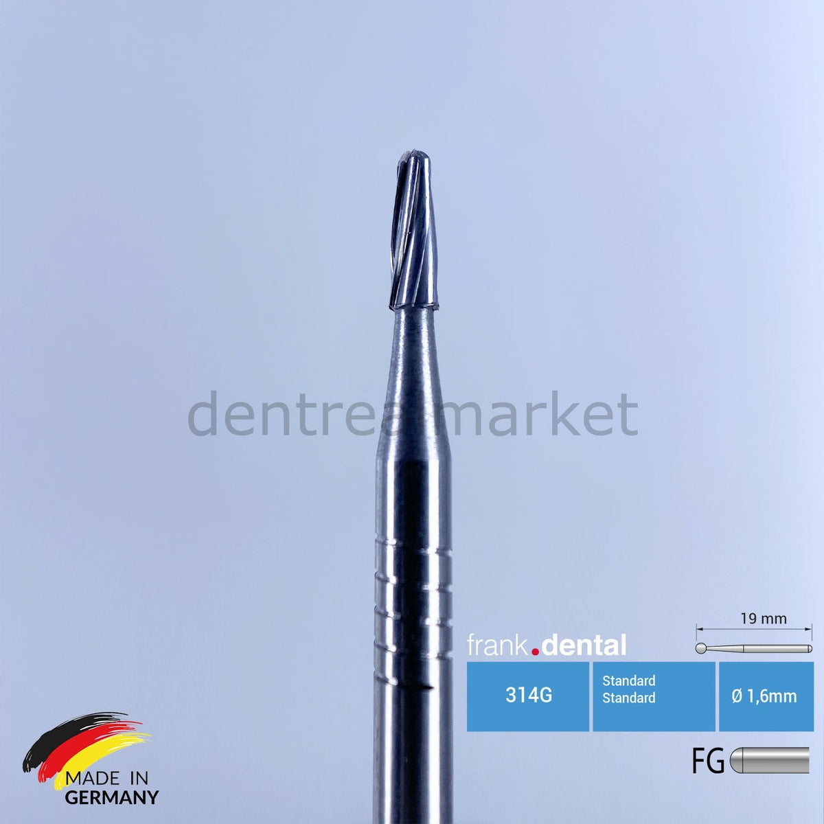 Frank Dental Tungsten Carbide Bur Turbine - C23R - 5 pcs