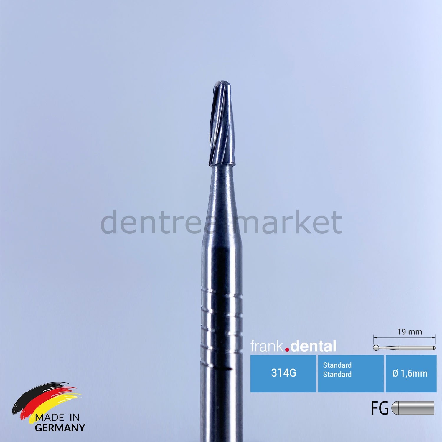 Frank Dental Tungsten Carbide Bur Turbine - C23R - 5 pcs