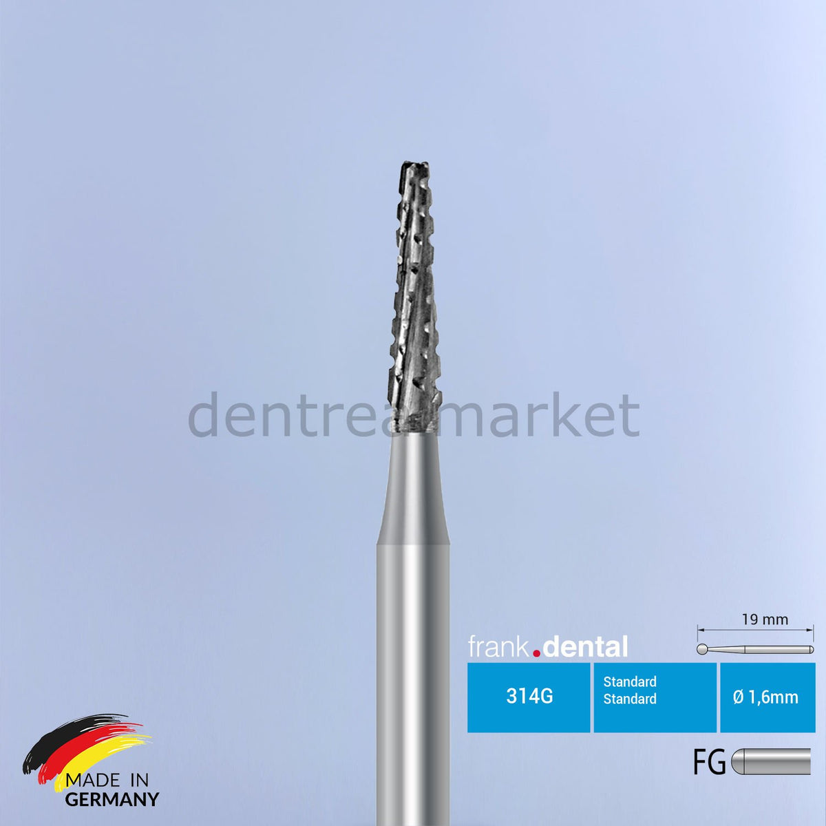 Frank Dental Tungsten Carbide Bur for Turbine - C33L - 5 pcs