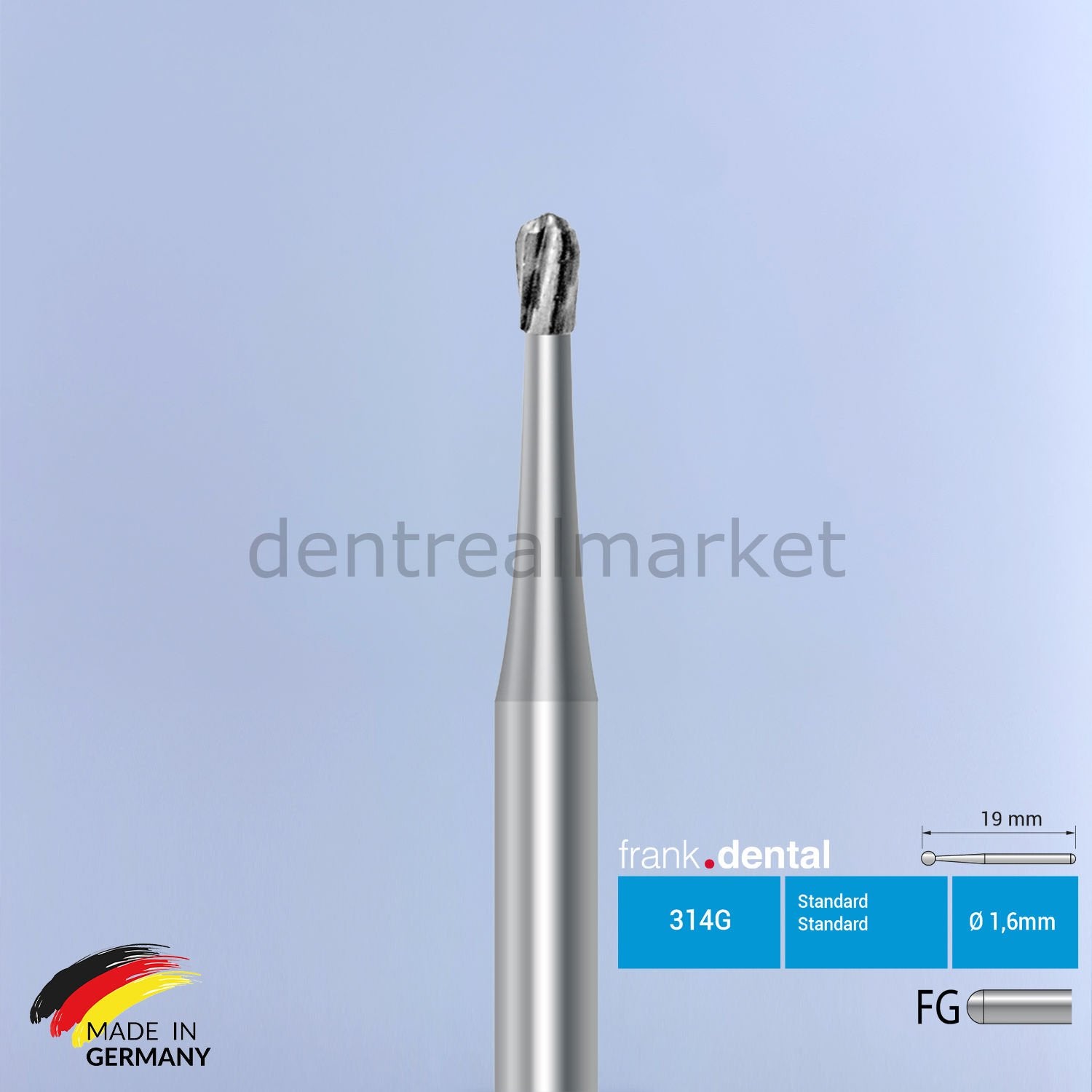 Frank Dental Tungsten Carbide Bur for Turbine - C7L - 5 pcs