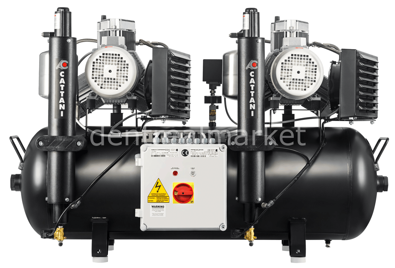 Cattani AC 600 Dryer Compressor — Dual Head, 3-Cylinder