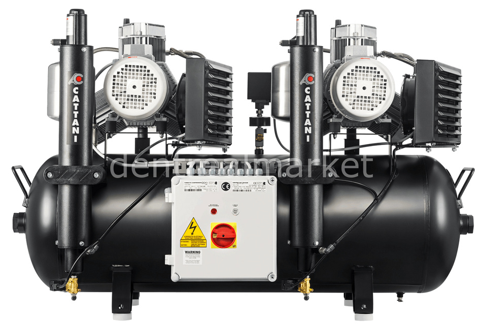 Cattani AC 600 Dryer Compressor — Dual Head, 3-Cylinder