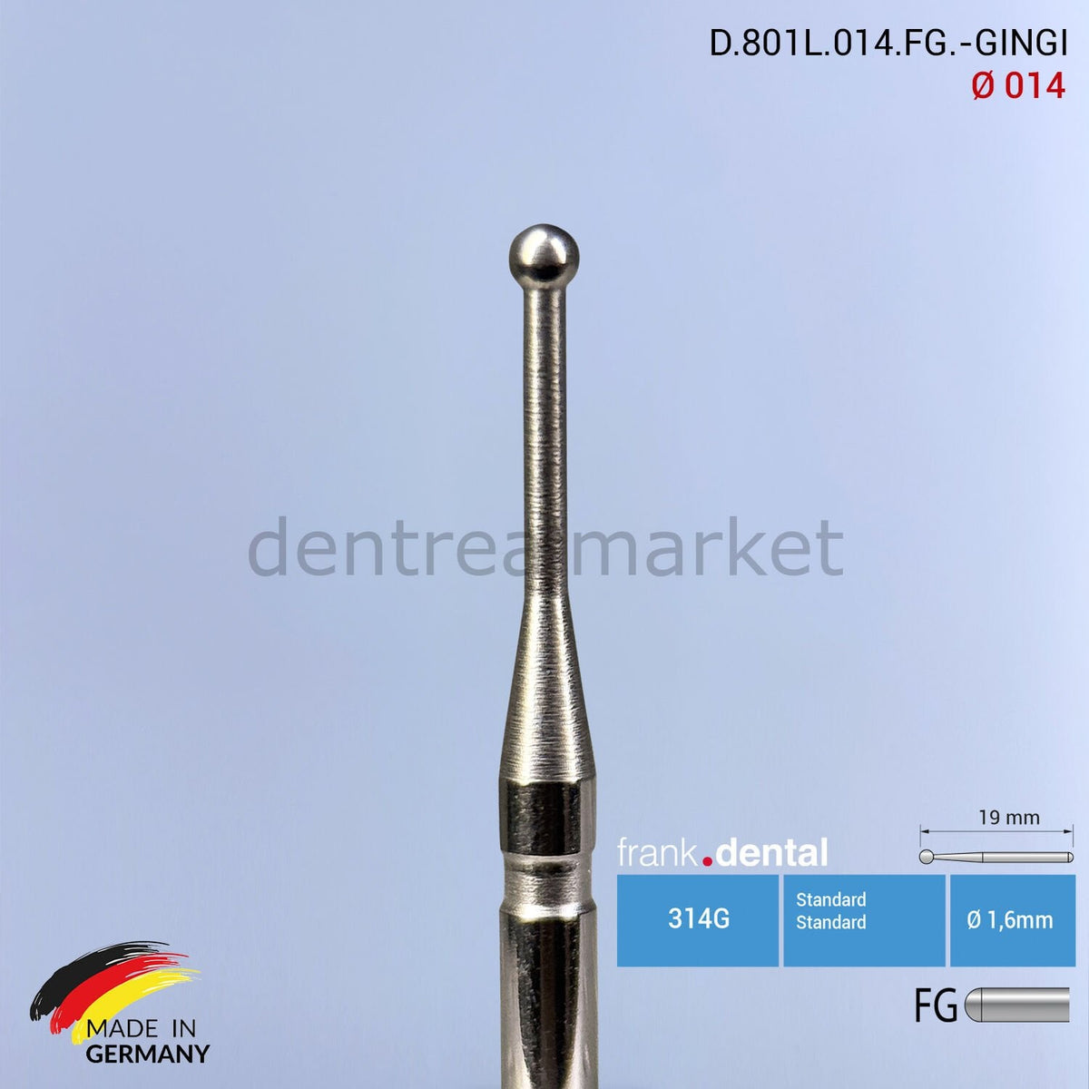 Frank Dental Gingiburs Soft Tissue & Gingivectomy Bur - 801L - Ø 014