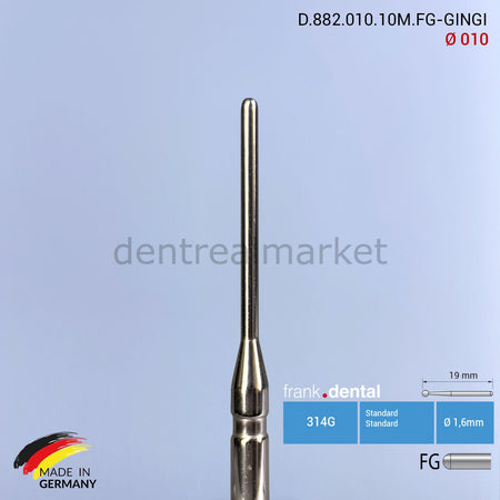 Frank Dental Gingiburs Soft Tissue & Gingivectomy Bur - 882 - Ø 010
