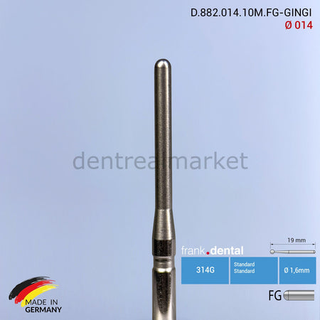 Frank Dental Gingiburs Soft Tissue & Gingivectomy Bur - 882 - Ø 014