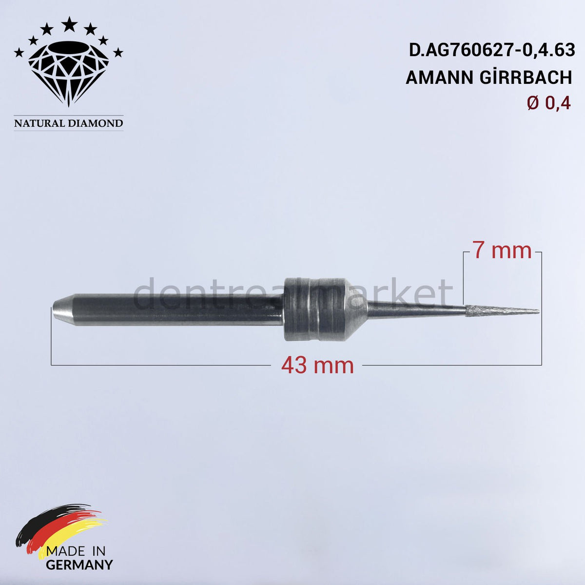 Frank Dental Amann Girrbach Diamond CAD/CAM Drill 0.4 mm