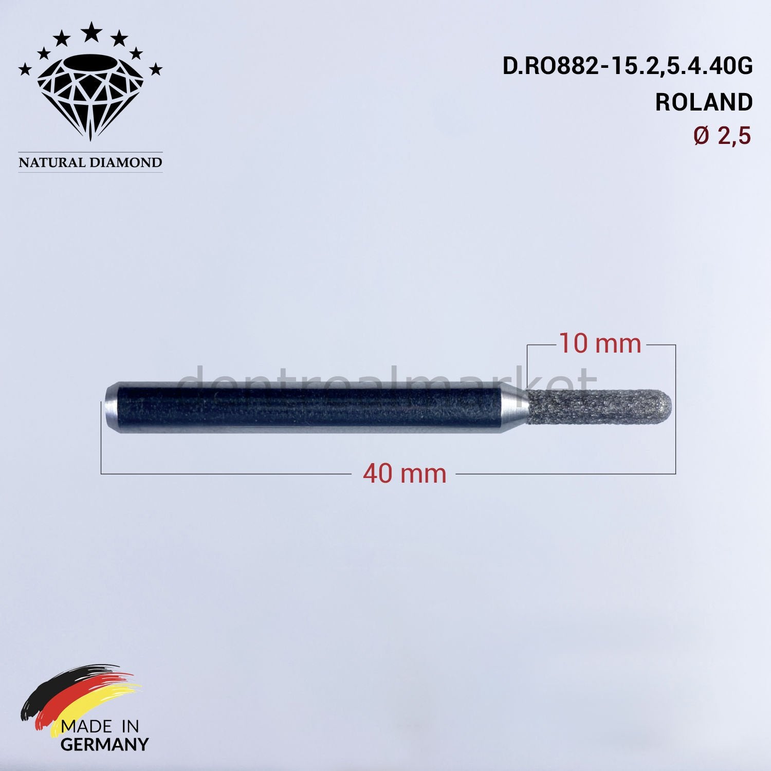 Frank Dental Diamond Milling Drill 2.5 mm for Roland Milling Machine