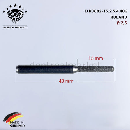 Frank Dental Diamond Milling Drill 2.5 mm for Roland Milling Machine