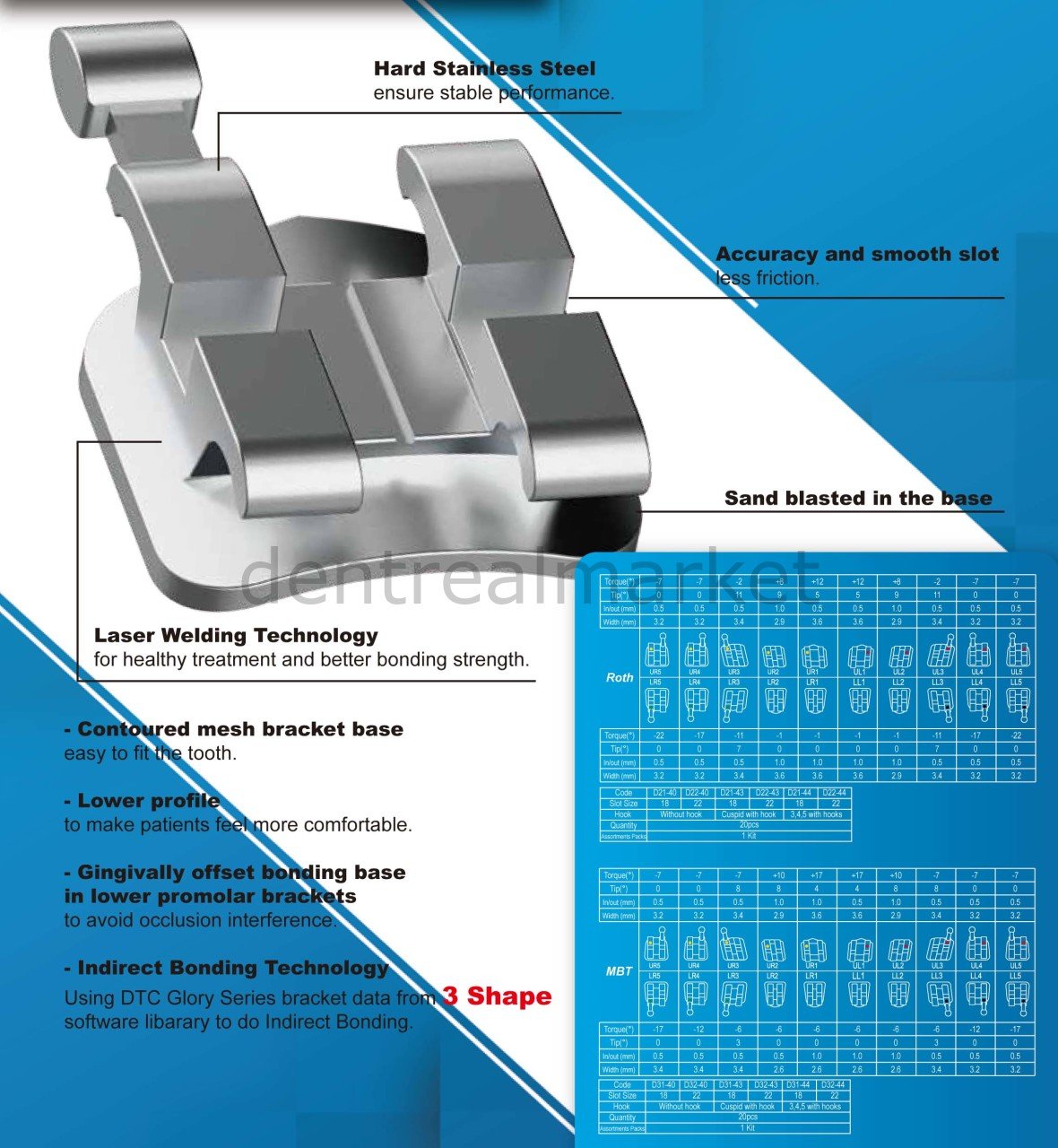 Dtc Orthodontics Delicate Series Metal Bracket